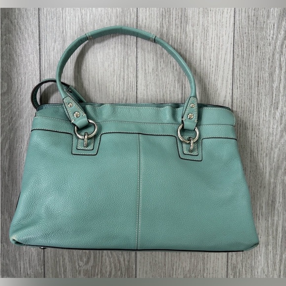 Coach Handbags - Coach Penelope Aqua Blue Pebbled Leather Zipper Closure Tote Shoulder Bag